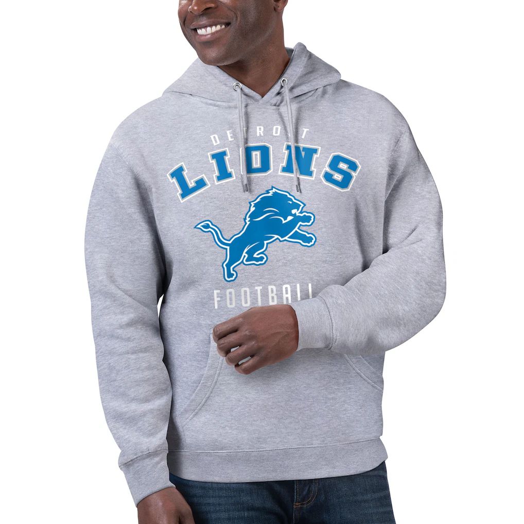 Men 2026 NFL Detroit Lions Grey Hoodie hooded style 02